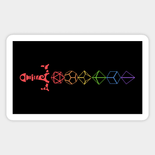 Rainbow Polyhedral Dice Sword Tabletop RPG Magnet